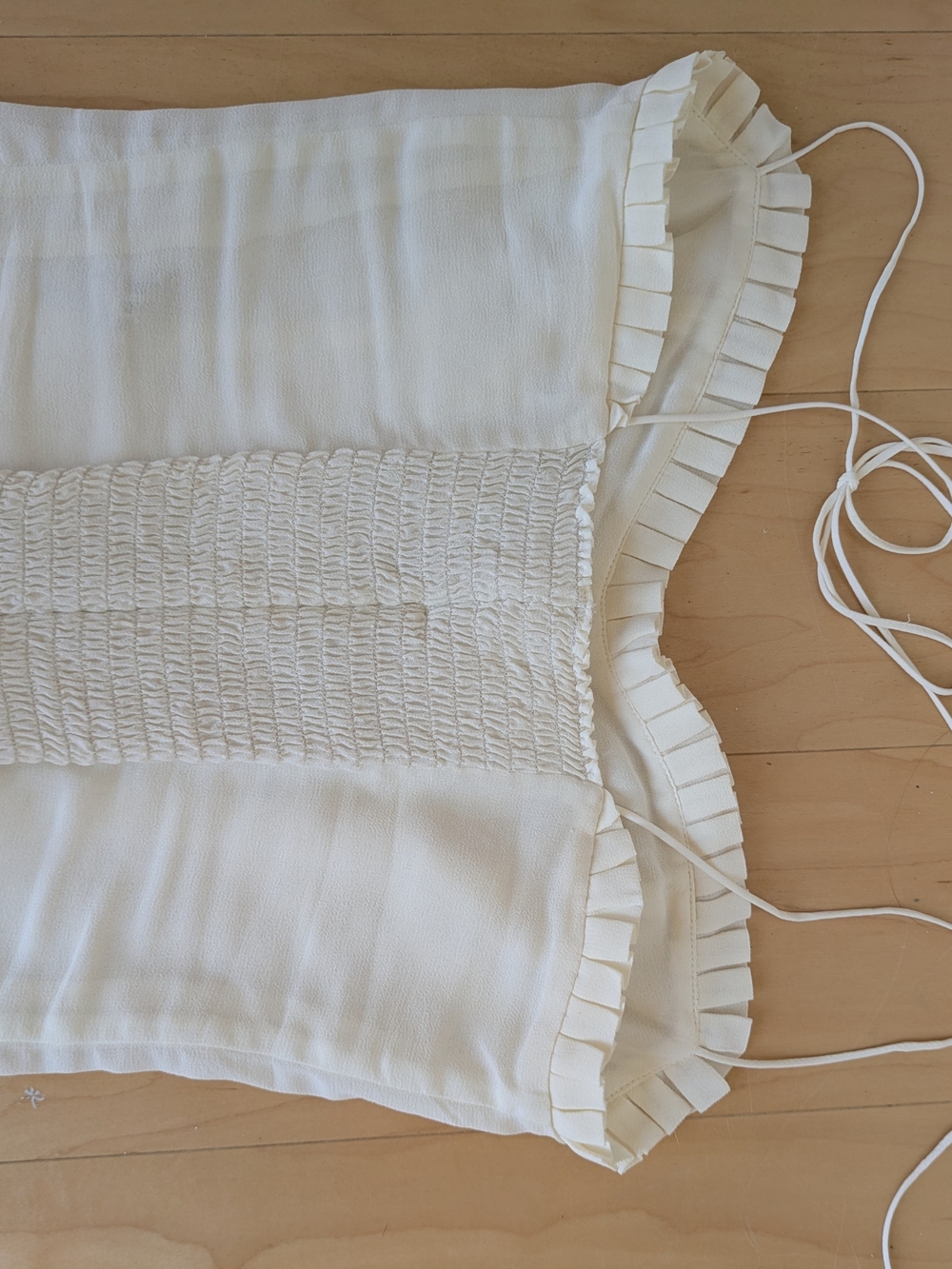 Reformation Ivory Ruffle-Trim Bustier Cami -Size 4 - Picture 2 of 6